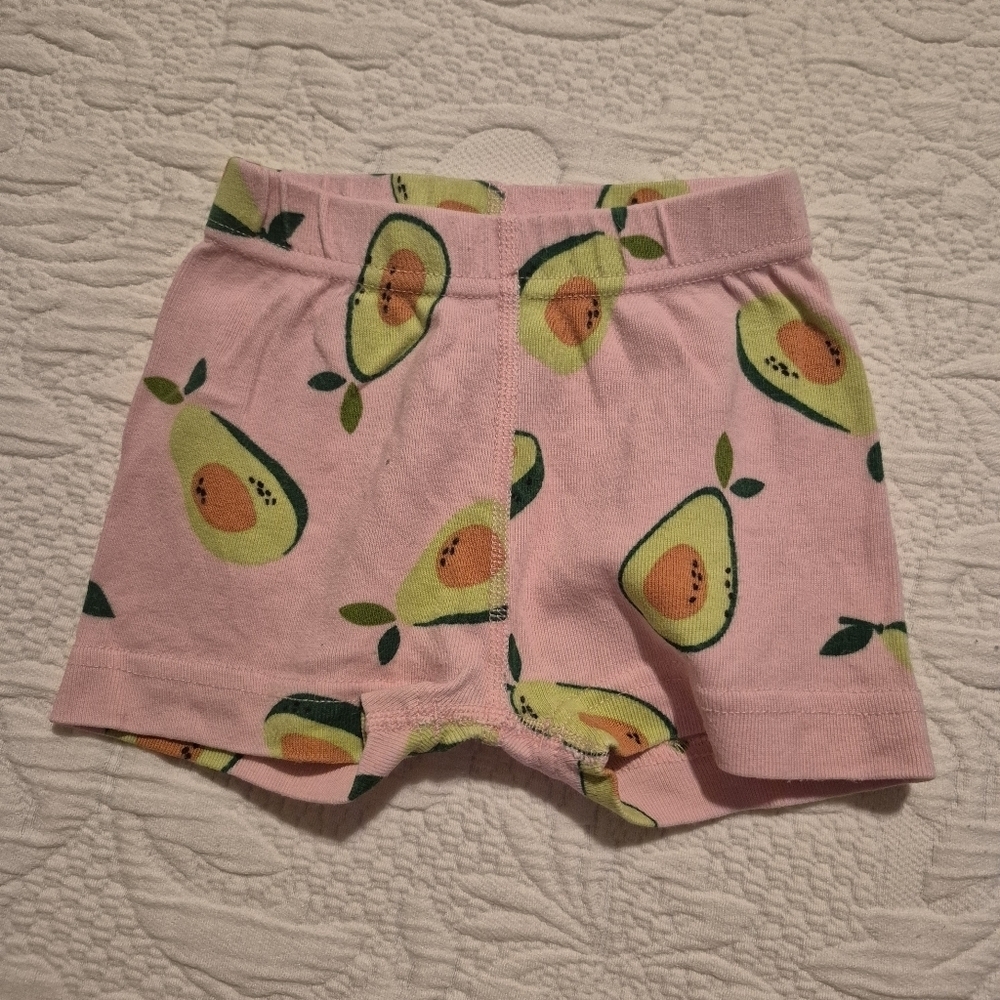 Hanna Andersson pajama bottoms girls size 80/85 or 2 avocado print VGUC